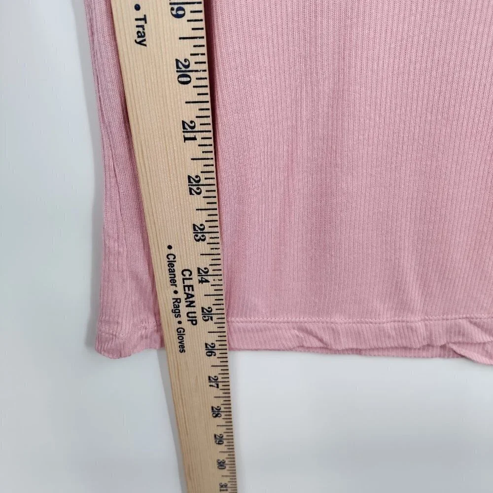New Jones New York Ribbed U-Neck Short Sleeve Oversized Top Small Women Pink - Picture 5 of 8